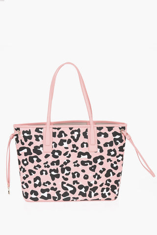 Animal Patterned Leather Tote Bag with Inner Pouch