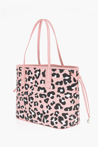 Animal Patterned Leather Tote Bag with Inner Pouch