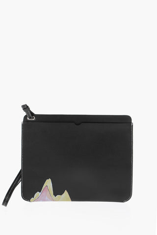 Leather ILLUSTRATION Pouch with Wrist Strap