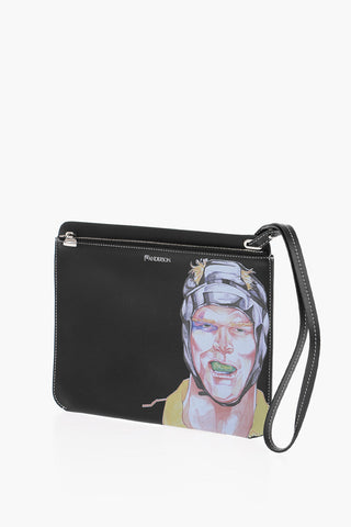 Leather ILLUSTRATION Pouch with Wrist Strap
