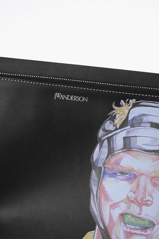 Leather ILLUSTRATION Pouch with Wrist Strap