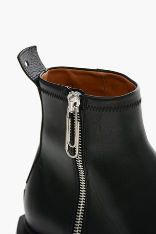 Calfskin Ankle Boots with Paperclip Detail 5cm
