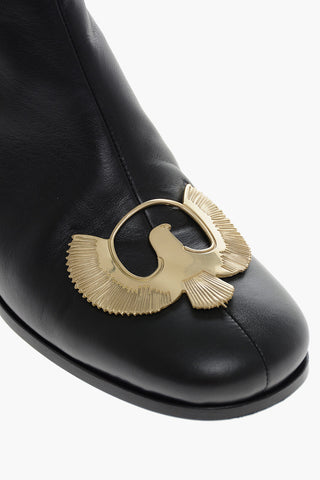 Calfskin MISMATCH Ankle Boots with Metal Application 6cm