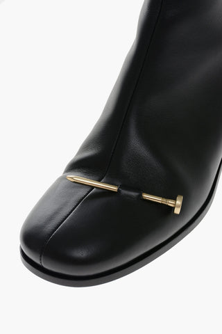 Calfskin MISMATCH Ankle Boots with Metal Application 6cm