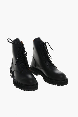 Calfskin VIBRAM Ankle Boots with Metal Detail 4,5cm