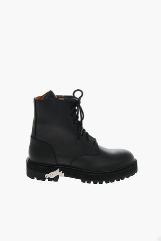 Calfskin VIBRAM Ankle Boots with Metal Detail 4,5cm