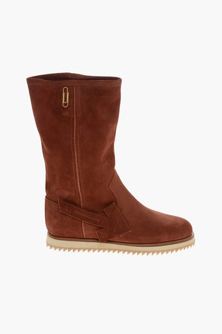 Stivali ARROW in Suede con Applicazione Spilla