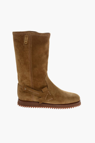 Stiefel ARROW aus Veloursleder mit Anstecknadel-Applikation
