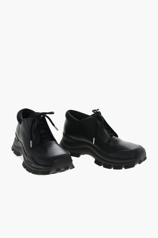 Calfskin Derby Shoes with Debossed Logo 5cm
