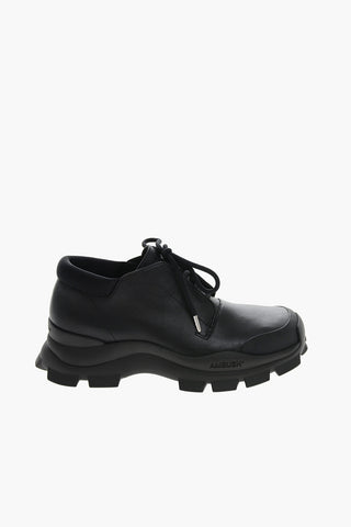 Calfskin Derby Shoes with Debossed Logo 5cm