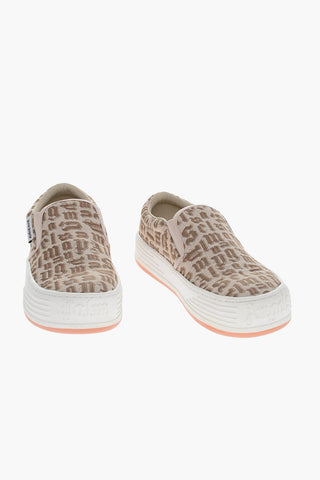 Scarpe Slip On SNOW in Cotone Ricamato