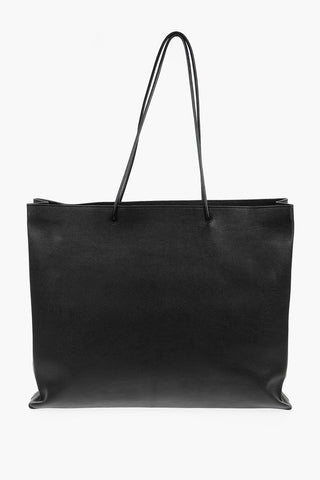 Textured Leather Shopper with Printed Logo