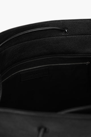 Textured Leather Shopper with Printed Logo