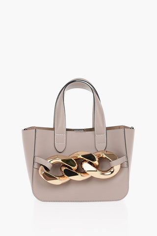 Leather MINI CHAIN Tote Bag with Adjustable Shoulder Strap