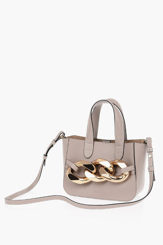 Leather MINI CHAIN Tote Bag with Adjustable Shoulder Strap