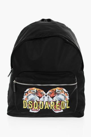 Nylon TIGER Backpack with Printed Pocket