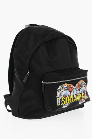Nylon TIGER Backpack with Printed Pocket