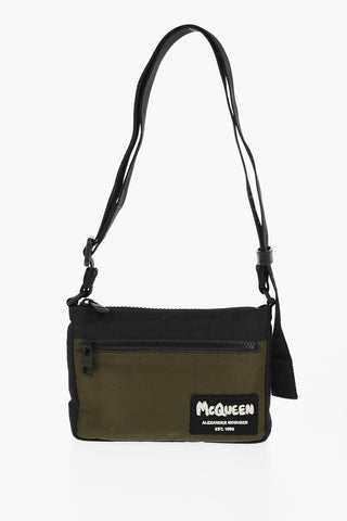 Borsa a Tracolla in Nylon con Tasca Frontale