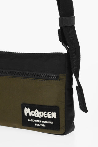 Borsa a Tracolla in Nylon con Tasca Frontale