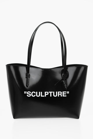 Leather SCULPTURE Tote Bag with Inner Clutch