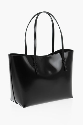 Leather SCULPTURE Tote Bag with Inner Clutch