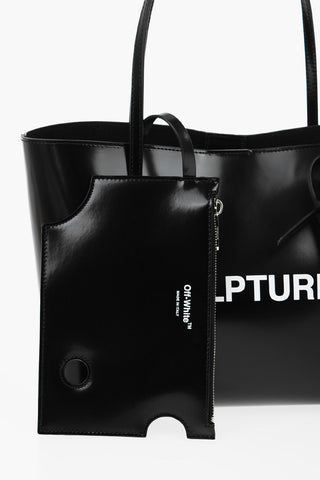 Leather SCULPTURE Tote Bag with Inner Clutch