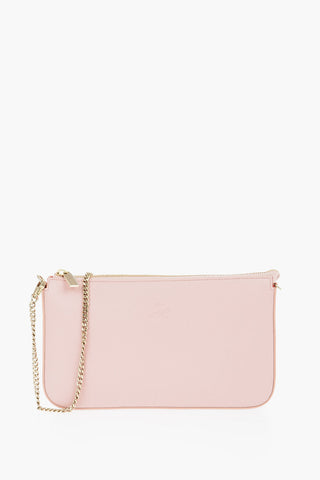 Textured Leather LOUBILA Pouch with Chain