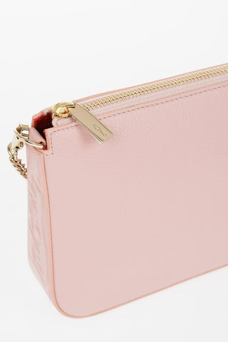 Textured Leather LOUBILA Pouch with Chain