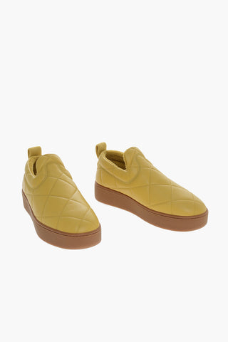 Sneakers Slip On In Pelle Trapuntata