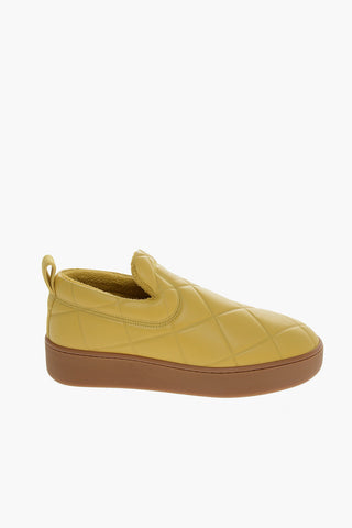 Sneakers Slip On In Pelle Trapuntata