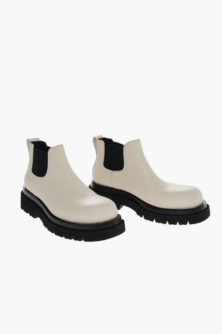 Stivaletti Chelsea Bicolore con Suola track 4cm
