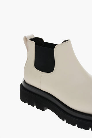 Stivaletti Chelsea Bicolore con Suola track 4cm