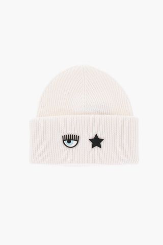 Beanie in Misto Lana a Costine con Patch Logo Eyestar