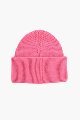 Beanie in Misto Lana a Costine con Patch Logo Eyelike