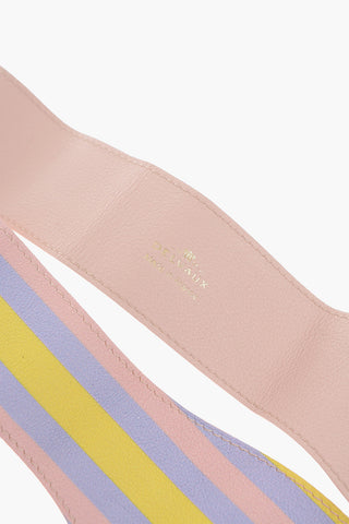 Multicolor Striped Leather Ribbon to Wrap around Bag Handle