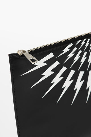 Clutch THUNDERBOLT FAIRISLE in Pelle con Chiusura Zip