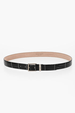 Crocodile Effect Leather IDENTITY Belt 30mm