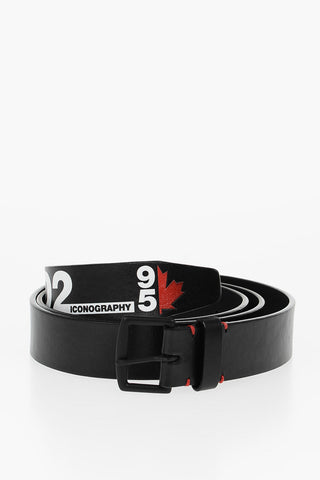 Leather Belt With Contrasting Print 40mm