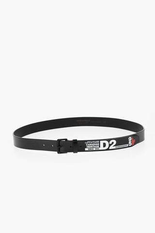 Leather Belt With Contrasting Print 40mm