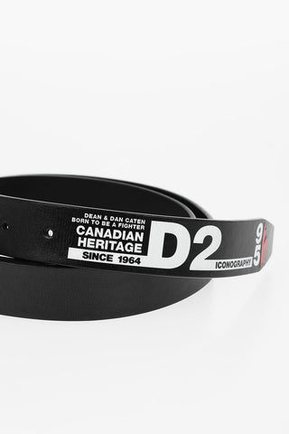 Leather Belt With Contrasting Print 40mm