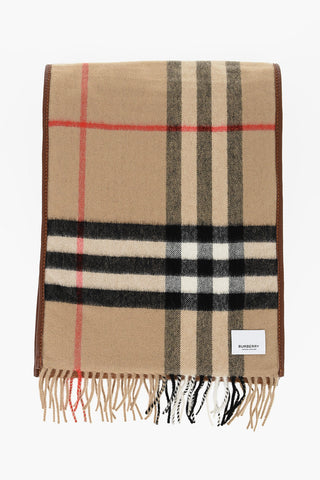 Sciarpa in Cashmere a Quadri con Frange