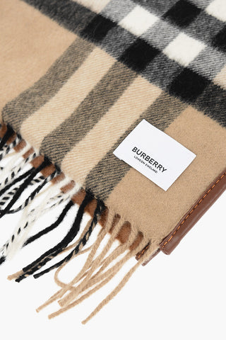 Sciarpa in Cashmere a Quadri con Frange