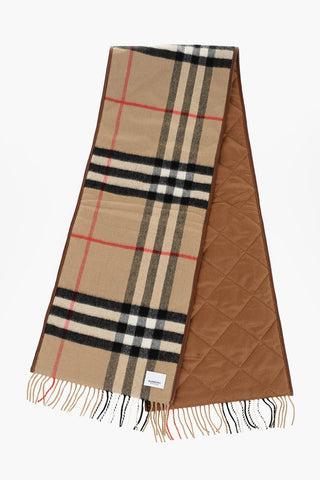 Sciarpa in Cashmere a Quadri con Frange