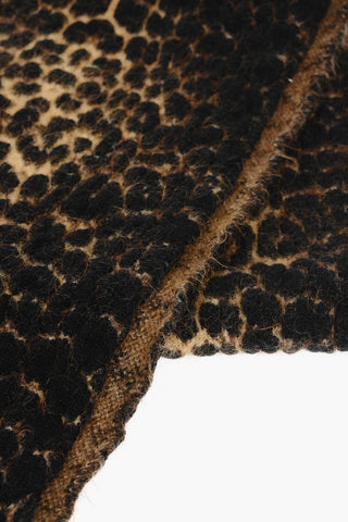 Animal Patterned Wool Blend Scarf