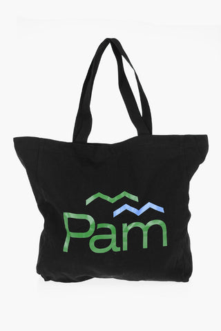 Canvas Maxi Tote Bag with Logo-Print