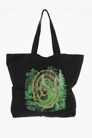 Canvas Maxi Tote Bag with Logo-Print