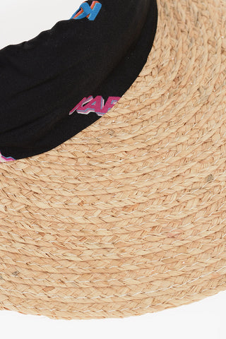 Raffia visor with Foulard Closure