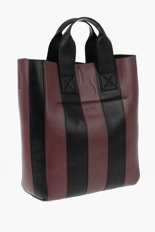 Borsa a Mano AMIA in Pelle a Righe Awning