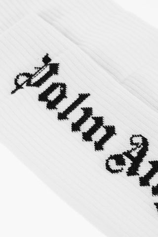 Calzini Lunghi in Cotone Stretch con Logo a Contrasto