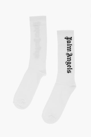 Calzini Lunghi in Cotone Stretch con Logo a Contrasto